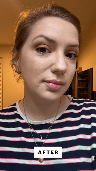 Silva after applying the Sweed Glass Skin Foundation