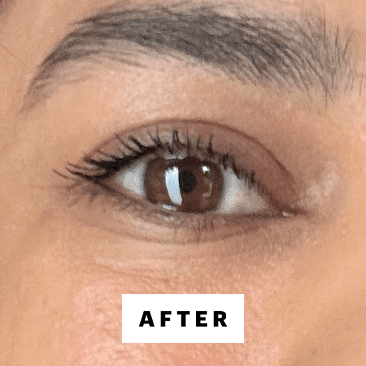 Shipin after applying the Hourglass Unlocked Instant Extensions Mascara